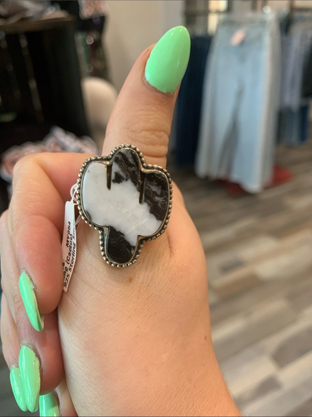 Sterling Silver Cactus Buffalo Jasper Ring